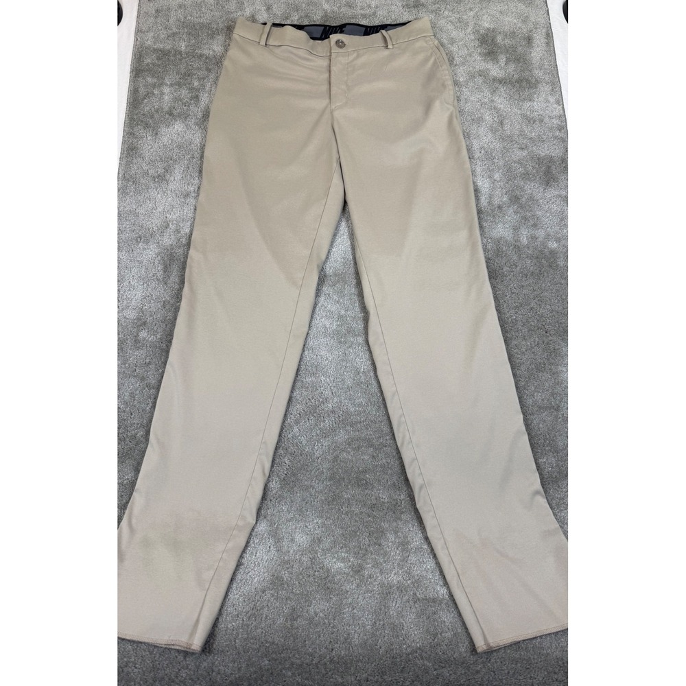 Nike Dri-FIT Golf Pants Mens 34 Khaki Tan Flat Front Stretch Trousers CU9429-221